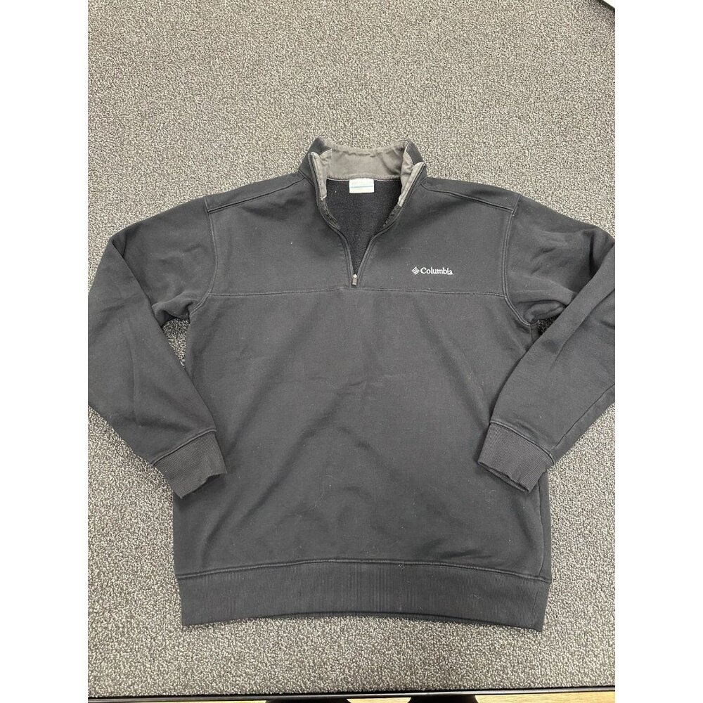 Columbia Men's Black Sweatshirt Hart Mountain Half Zip Medium